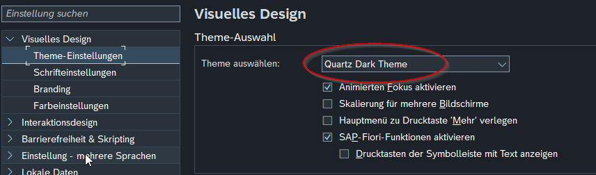 SAP Dark Theme